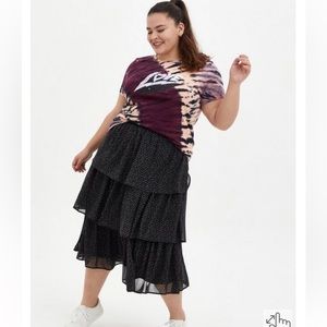 Torrid black chiffon tiered mini skirt. Torrid size 1.